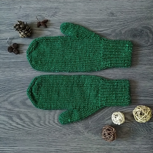 Hand Knit Alpaca Silk Mittens - Picture 2 of 9